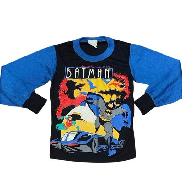 Vintage 1994 Batman DC Comics Toddler 4T/5T Long Sleeve PJ Top Graphic GUC USA - Picture 13 of 13